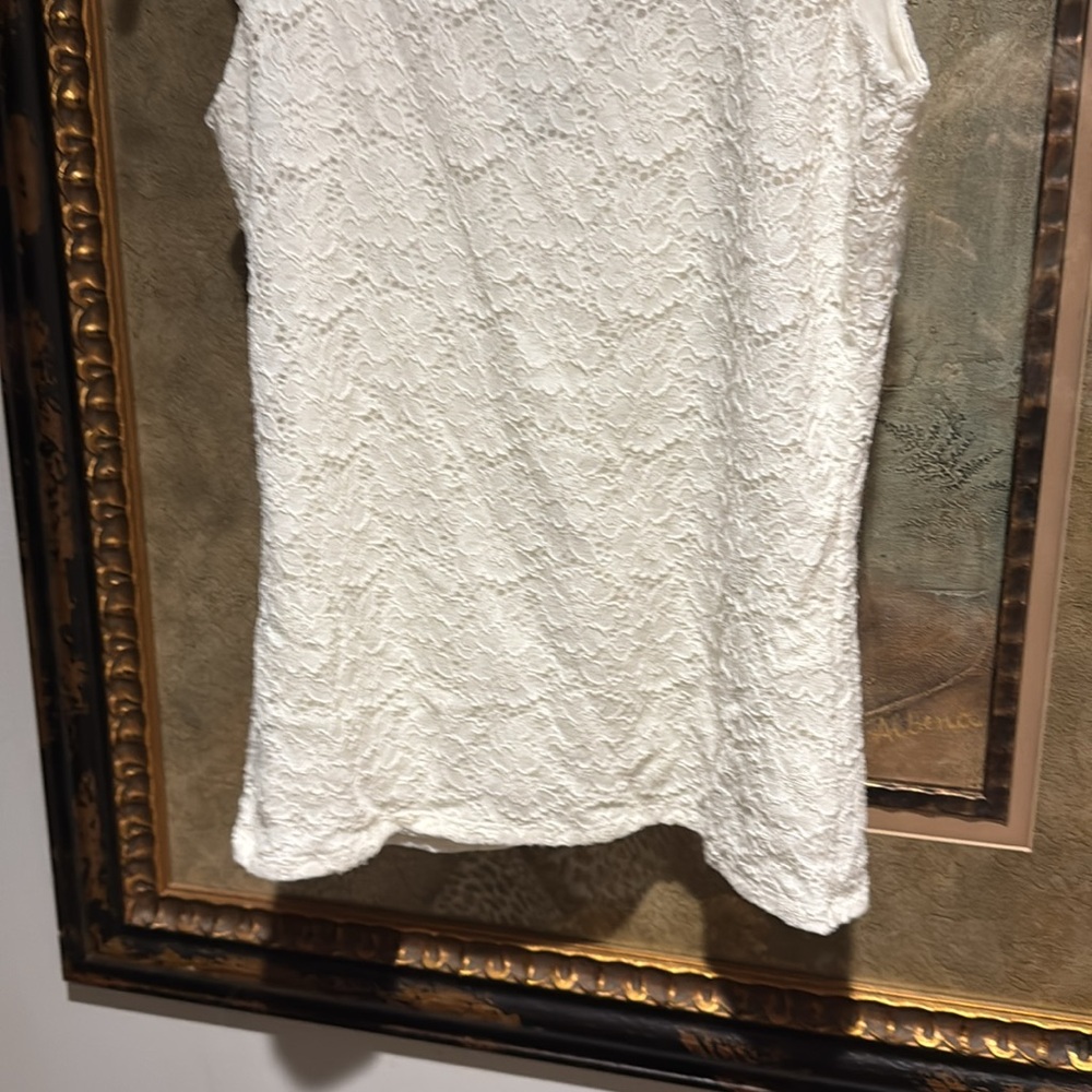 White House Black Market Elegant Lace White Tank Top - Picture 7 of 8